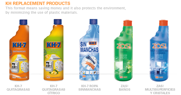 KH replacement products. This format means saving money and it also protects the environment, by minimizing the use of plastic materials.