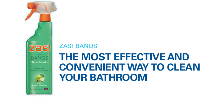 ZAS! Baños: La forma más eficaz y cómoda de limpiar el baño. Aroma Greenturf: Hierba cortada, Brisa marina y Musgo